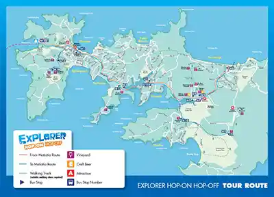 Île Waiheke – Billets de ferry et bus à arrêts multiples mtt 1