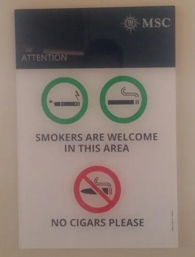 MSC Seaview smoking policy