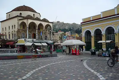 Athens travel guide Monastiraki Square in Athens