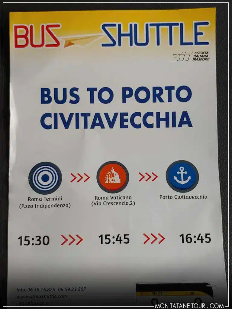 Shuttle times Civitavecchia – Rome 1