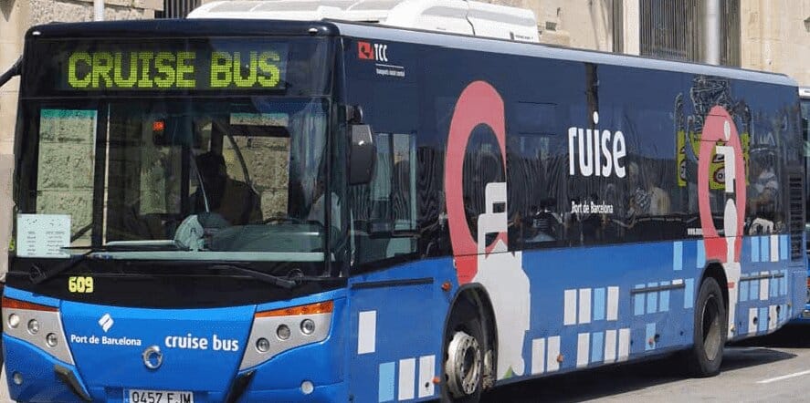 the cruise port in Barcelone bus